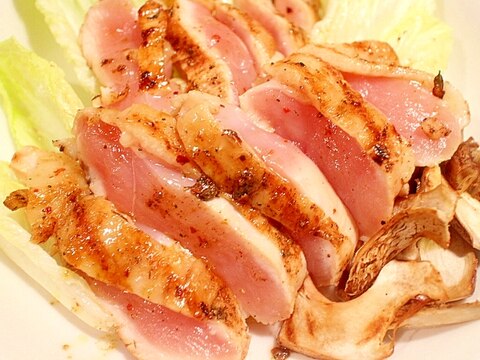 レアで食べられる鶏肉で！鶏生ハム風ソテー